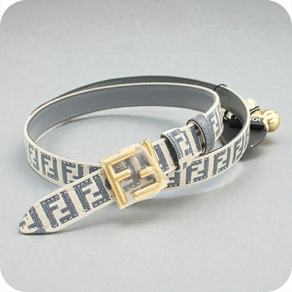 中古 フェンディ ベルト レディース ブランド FENDI FFベルト リバーシブル レザー 8C0719 ARN0 F1OPZ ブルー 小物 USDFE99129011