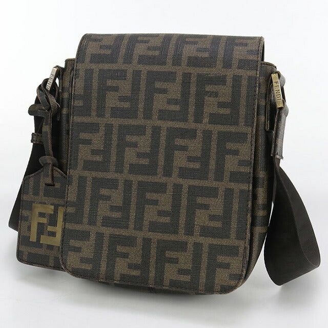 中古 フェンディ 斜め掛け ショルダーバッグ メンズ ブランド FENDI ズッカ 7VA205 ブラウン バッグ USDFE99706011