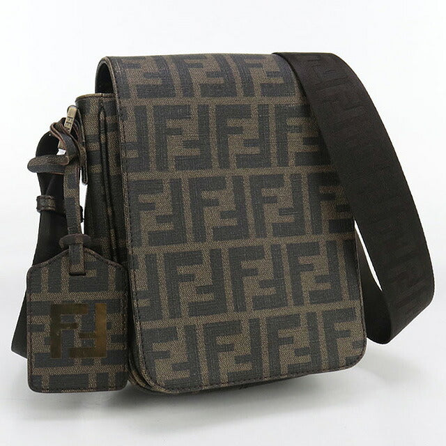 中古 フェンディ 斜め掛け ショルダーバッグ メンズ ブランド FENDI ズッカ 7VA205 ブラウン バッグ USDFE99706011