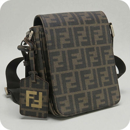 中古 フェンディ 斜め掛け ショルダーバッグ メンズ ブランド FENDI ズッカ 7VA205 ブラウン バッグ USDFE99706011