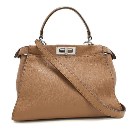 二手芬迪手提包女士品牌 FENDI Peekaboo 2WAY 8BN290 棕色包 USDFE99745011