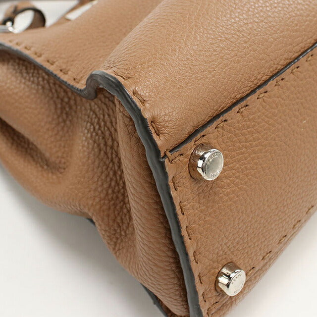 二手芬迪手提包女士品牌 FENDI Peekaboo 2WAY 8BN290 棕色包 USDFE99745011