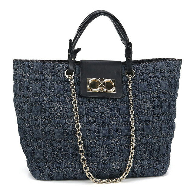 二手 Ferragamo 手提包女士品牌 FERRAGAMO 2WAY 21 0960 海军蓝包 USDFR100246011