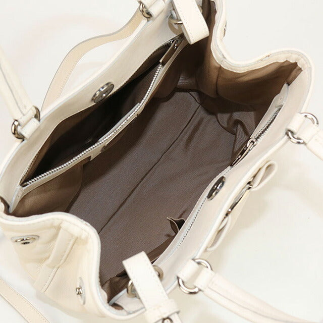 Used Ferragamo tote bag ladies brand FERRAGAMO rose ribbon 2WAY leather 21 309 white bag USDFR100393011