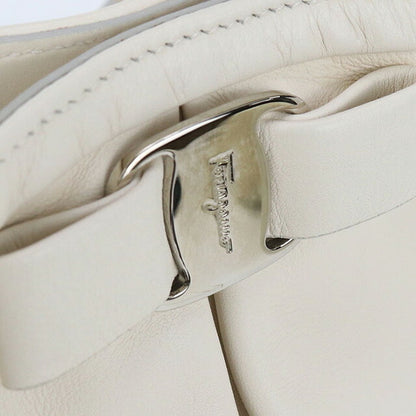 Used Ferragamo tote bag ladies brand FERRAGAMO rose ribbon 2WAY leather 21 309 white bag USDFR100393011