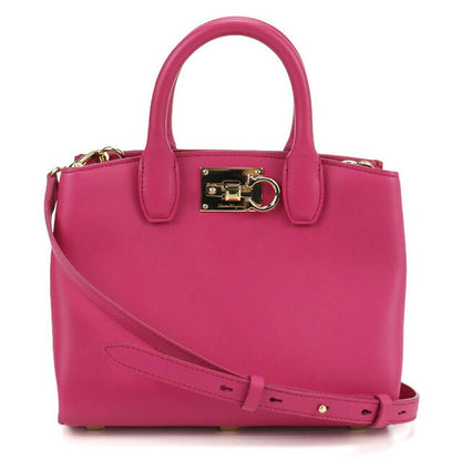 二手 Ferragamo 手提包女士品牌 FERRAGAMO Gancini 2WAY 21 H288 粉色包 USDFR100644011