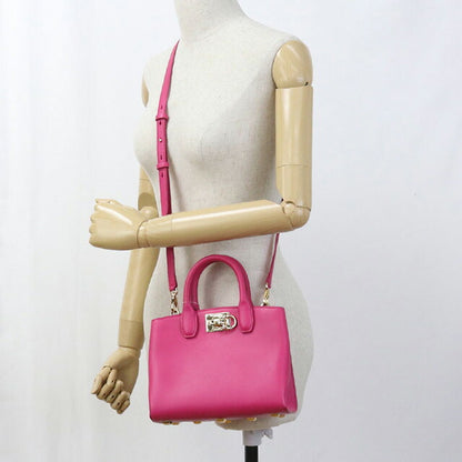 二手 Ferragamo 手提包女士品牌 FERRAGAMO Gancini 2WAY 21 H288 粉色包 USDFR100644011