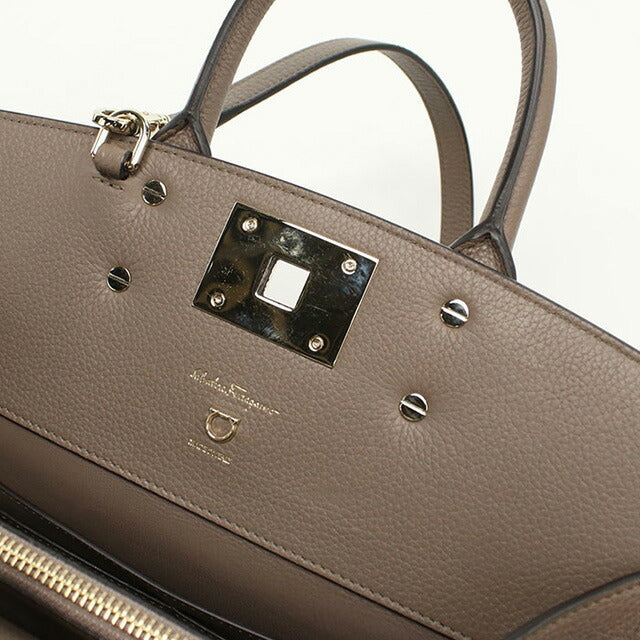 二手 Ferragamo 手提包女士品牌 FERRAGAMO Gancini 2WAY 21 H159 灰色包 USDFR100720011