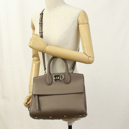 二手 Ferragamo 手提包女士品牌 FERRAGAMO Gancini 2WAY 21 H159 灰色包 USDFR100720011