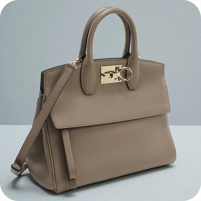 二手 Ferragamo 手提包女士品牌 FERRAGAMO Gancini 2WAY 21 H159 灰色包 USDFR100720011