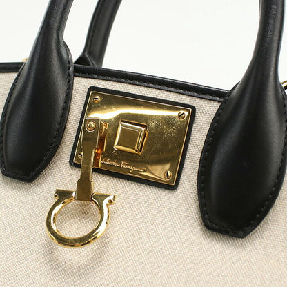 二手 Ferragamo 手提包女士品牌 FERRAGAMO Gancini 2WAY 皮革 21 I159 白色包 USDFR100724011