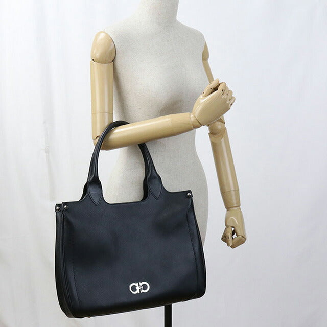 二手 Ferragamo 手提包 女士品牌 FERRAGAMO Gancini 21 7811 黑色包 USDFR101774011