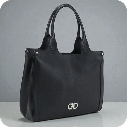 二手 Ferragamo 手提包 女士品牌 FERRAGAMO Gancini 21 7811 黑色包 USDFR101774011