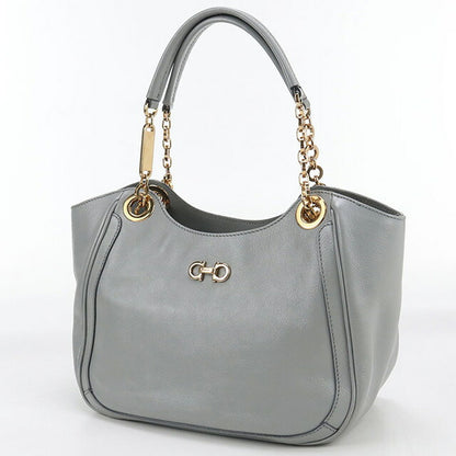 二手菲拉格慕手提包女士品牌FERRAGAMO Gancini链条21 B992灰色包USDFR102637011