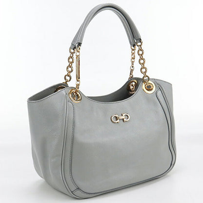 二手菲拉格慕手提包女士品牌FERRAGAMO Gancini链条21 B992灰色包USDFR102637011