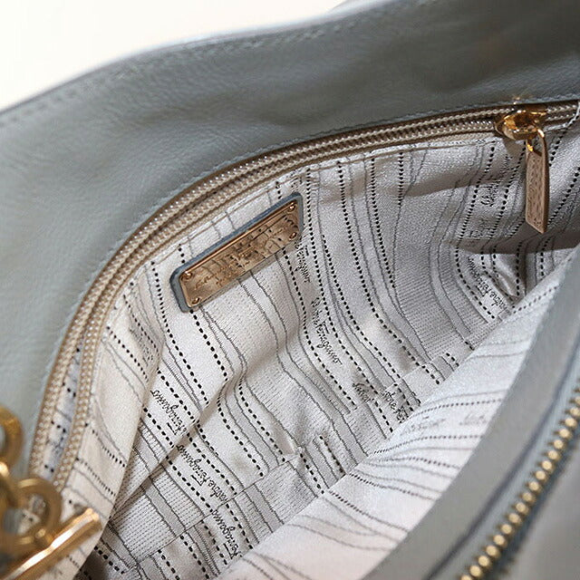 二手菲拉格慕手提包女士品牌FERRAGAMO Gancini链条21 B992灰色包USDFR102637011
