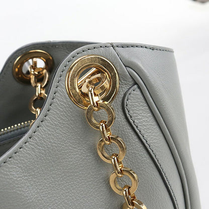 二手菲拉格慕手提包女士品牌FERRAGAMO Gancini链条21 B992灰色包USDFR102637011