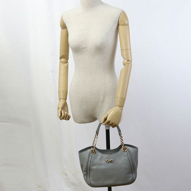 二手菲拉格慕手提包女士品牌FERRAGAMO Gancini链条21 B992灰色包USDFR102637011