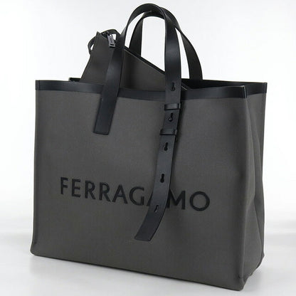 二手 Ferragamo 手提包 男士品牌 FERRAGAMO 徽标 24 1298 灰色包 USDFR103447011