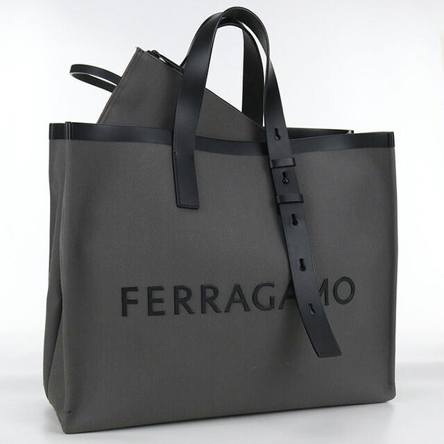 二手 Ferragamo 手提包 男士品牌 FERRAGAMO 徽标 24 1298 灰色包 USDFR103447011