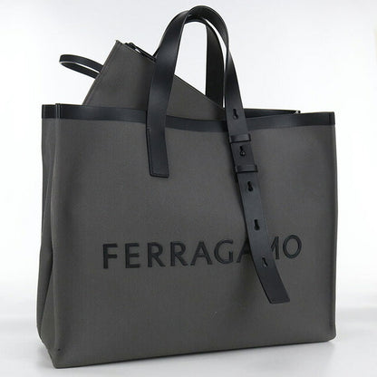 二手 Ferragamo 手提包 男士品牌 FERRAGAMO 徽标 24 1298 灰色包 USDFR103447011