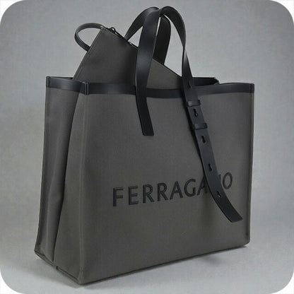 二手 Ferragamo 手提包 男士品牌 FERRAGAMO 徽标 24 1298 灰色包 USDFR103447011
