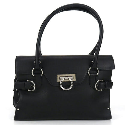 二手 Ferragamo 手提包 女士品牌 FERRAGAMO Gancini 21 4402 黑色包 USDFR103547011