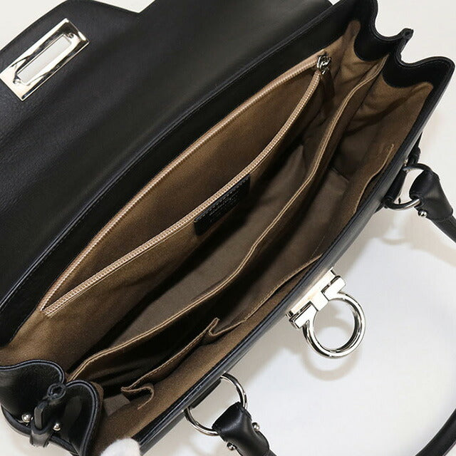 二手 Ferragamo 手提包 女士品牌 FERRAGAMO Gancini 21 4402 黑色包 USDFR103547011