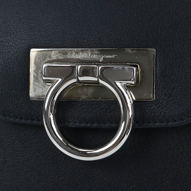 二手 Ferragamo 手提包 女士品牌 FERRAGAMO Gancini 21 4402 黑色包 USDFR103547011