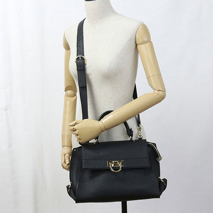二手 Ferragamo 手提包 女士品牌 FERRAGAMO Gancini 2WAY 21 E530 黑色包 USDFR103555011