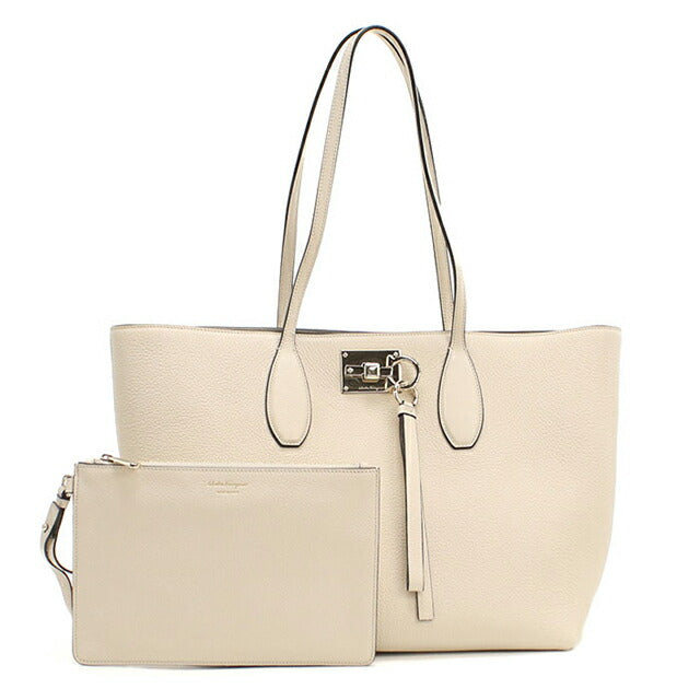 Used Ferragamo tote bag ladies brand FERRAGAMO Gancini tote bag 21 H655 white bag USDFR103573011