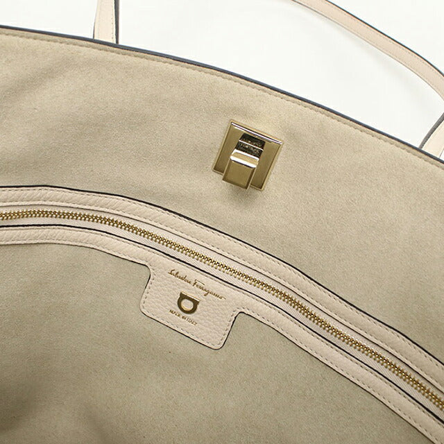 Used Ferragamo tote bag ladies brand FERRAGAMO Gancini tote bag 21 H655 white bag USDFR103573011