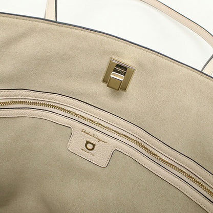Used Ferragamo tote bag ladies brand FERRAGAMO Gancini tote bag 21 H655 white bag USDFR103573011