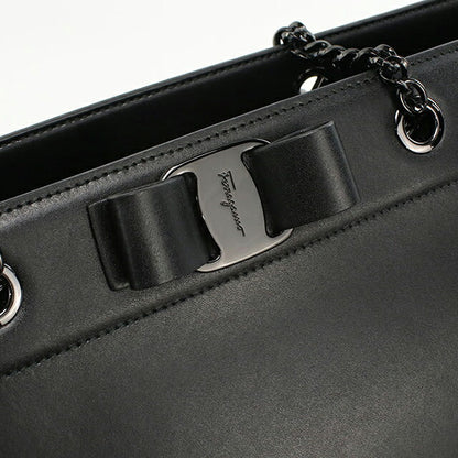 二手 Ferragamo 手提包女士品牌 FERRAGAMO Vara 链条 21 H500 黑色包 USDFR103662011