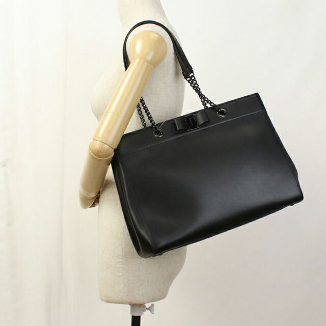 二手 Ferragamo 手提包女士品牌 FERRAGAMO Vara 链条 21 H500 黑色包 USDFR103662011
