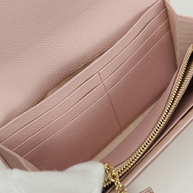 中古 フェラガモ 長財布二折 レディース ブランド FERRAGAMO ヴァラリボン 22 D154 ピンク 財布 USDFR103693011