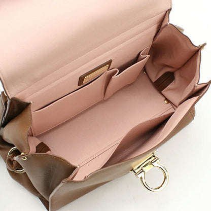 Used Ferragamo handbag ladies brand FERRAGAMO Gancini 2WAY 21 F606 brown bag USDFR103841011