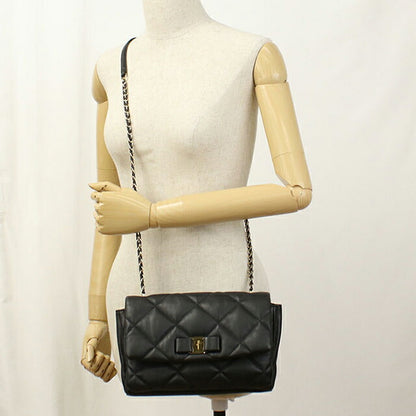 二手 Ferragamo 单肩包 女士品牌 FERRAGAMO Vara Chain 21 E767 黑色包 USDFR103934011