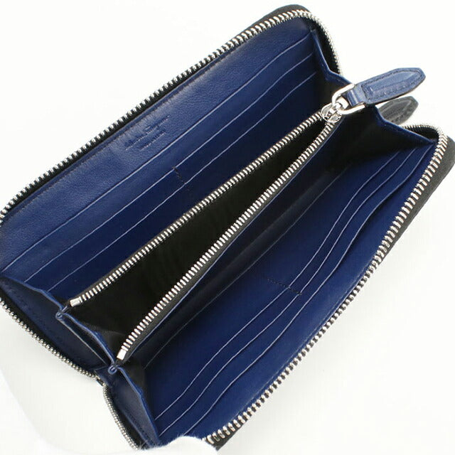 中古 フェラガモ 長財布ラウンドファスナー メンズ ブランド FERRAGAMO ガンチーニ 66 A590 ブラック 財布 USDFR103996011