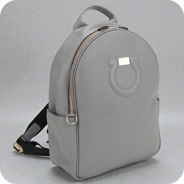 中古 フェラガモ リュック レディース ブランド FERRAGAMO ガンチーニ バックパック 21 H008 グレー バッグ USDFR104254011