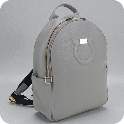 中古 フェラガモ リュック レディース ブランド FERRAGAMO ガンチーニ バックパック 21 H008 グレー バッグ USDFR104254011