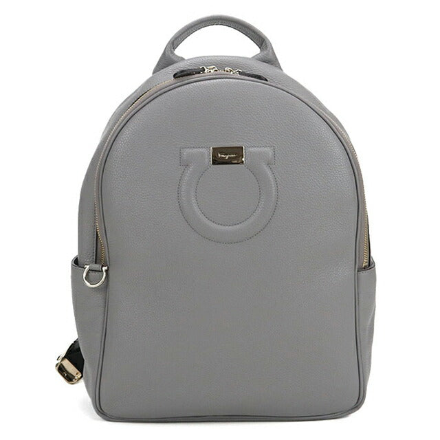 中古 フェラガモ リュック レディース ブランド FERRAGAMO ガンチーニ バックパック 21 H008 グレー バッグ USDFR104254011