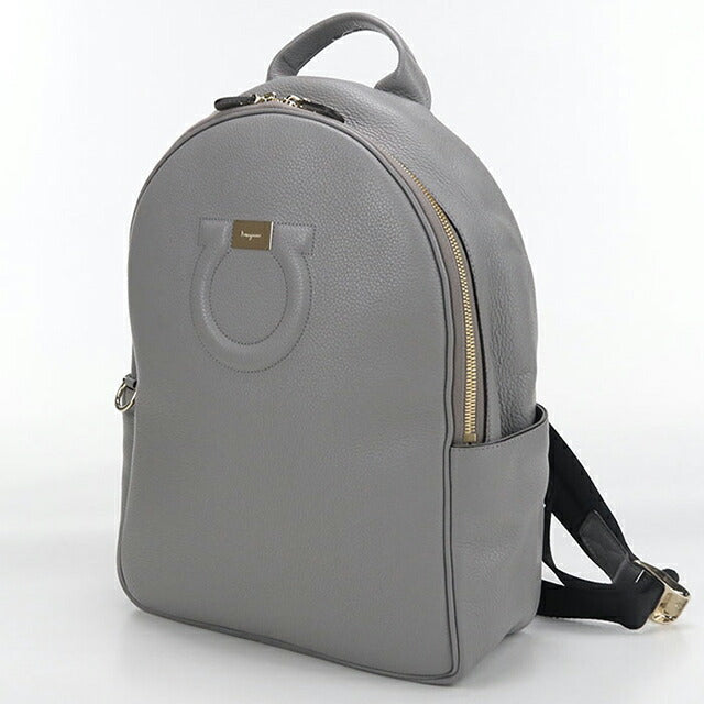 中古 フェラガモ リュック レディース ブランド FERRAGAMO ガンチーニ バックパック 21 H008 グレー バッグ USDFR104254011