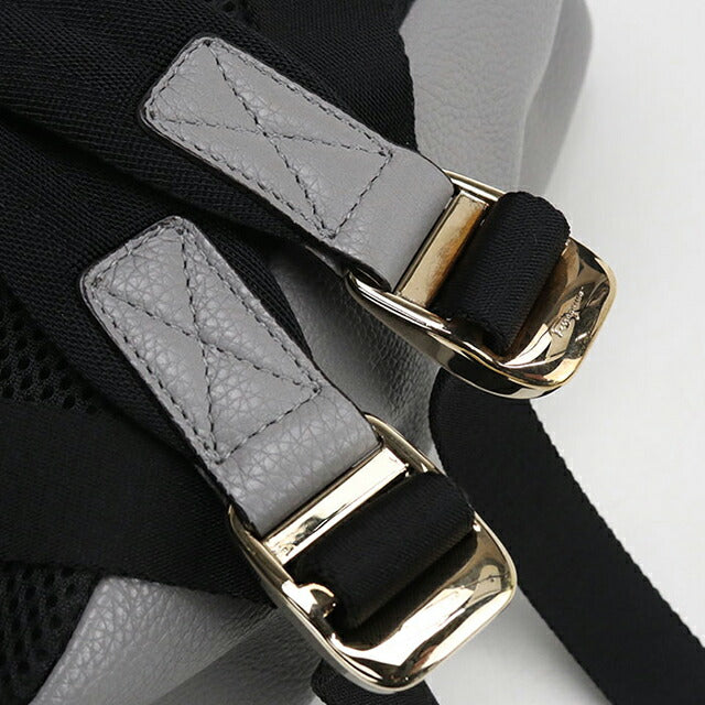 中古 フェラガモ リュック レディース ブランド FERRAGAMO ガンチーニ バックパック 21 H008 グレー バッグ USDFR104254011