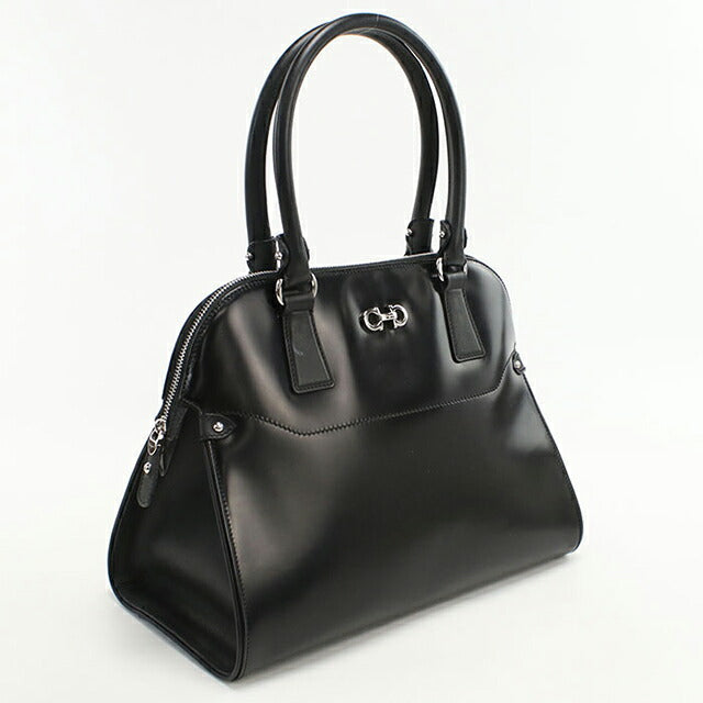 二手 Ferragamo 手提包 女士品牌 FERRAGAMO Gancini 21 C814 黑色包 USDFR104384011