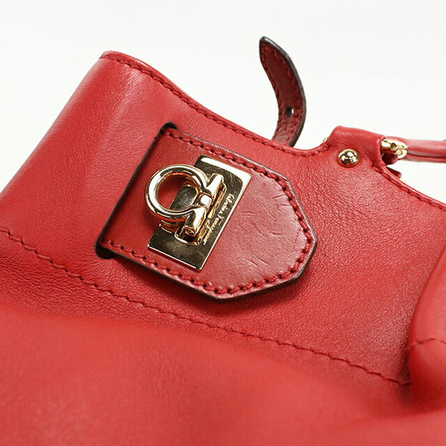 二手 Ferragamo 手提包 女士品牌 FERRAGAMO Gancini 2WAY 手提包 21 D313 红色包 USDFR104392011