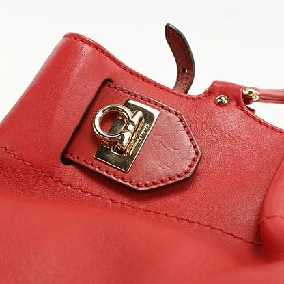 二手 Ferragamo 手提包 女士品牌 FERRAGAMO Gancini 2WAY 手提包 21 D313 红色包 USDFR104392011