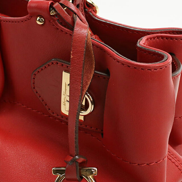 二手 Ferragamo 手提包 女士品牌 FERRAGAMO Gancini 2WAY 手提包 21 D313 红色包 USDFR104392011