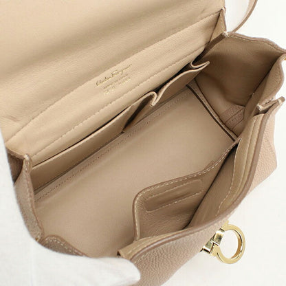 Used Ferragamo Handbag Ladies Brand FERRAGAMO Gancini 2WAY Handbag 21 F628 Beige Bag USDFR104459011