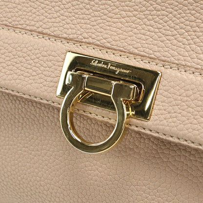 Used Ferragamo Handbag Ladies Brand FERRAGAMO Gancini 2WAY Handbag 21 F628 Beige Bag USDFR104459011